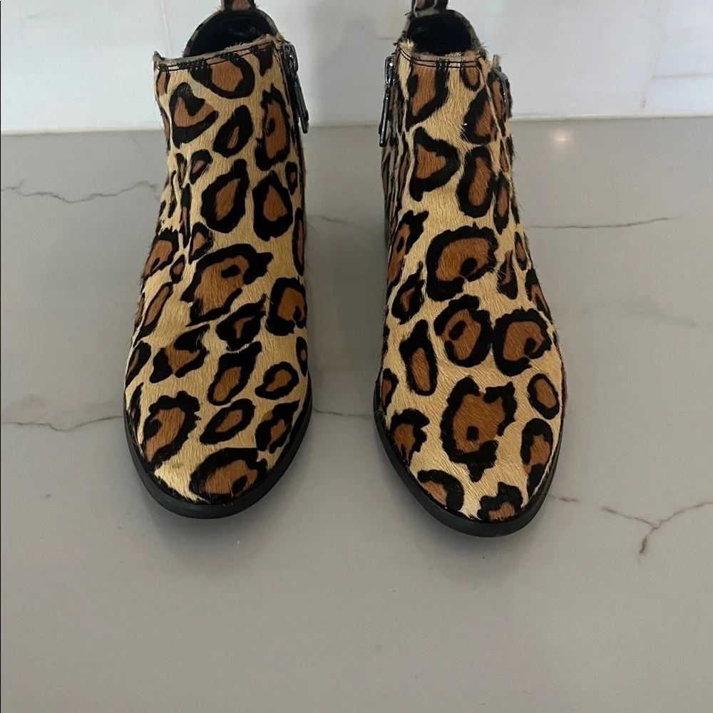 BLONDO Boots TAMI Almond Toe Fur Leopard Waterproof Ankle